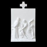 Set of 14 Stations of the Cross - White Marble Fiberglass