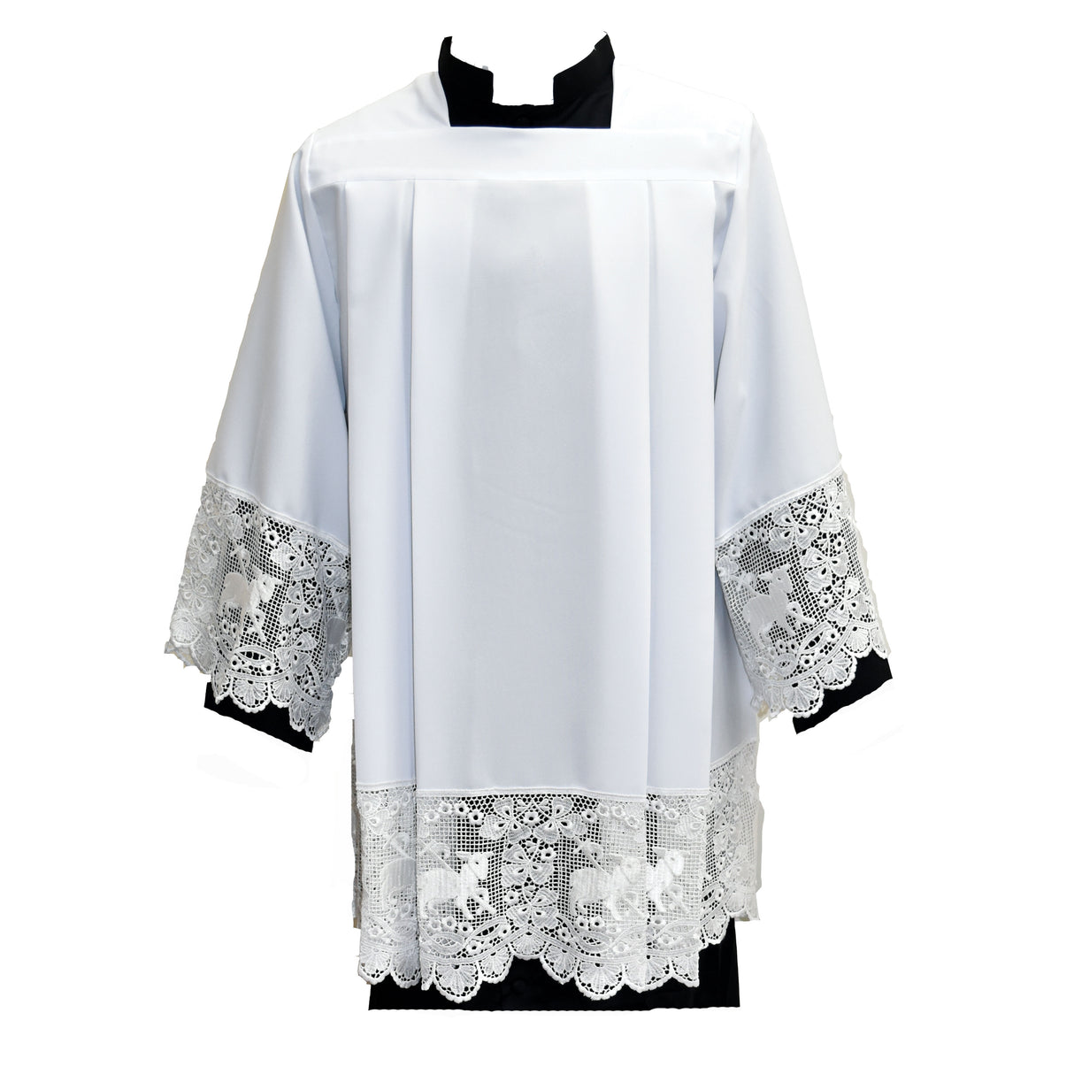 Square Neck Surplice with Lamb Lace