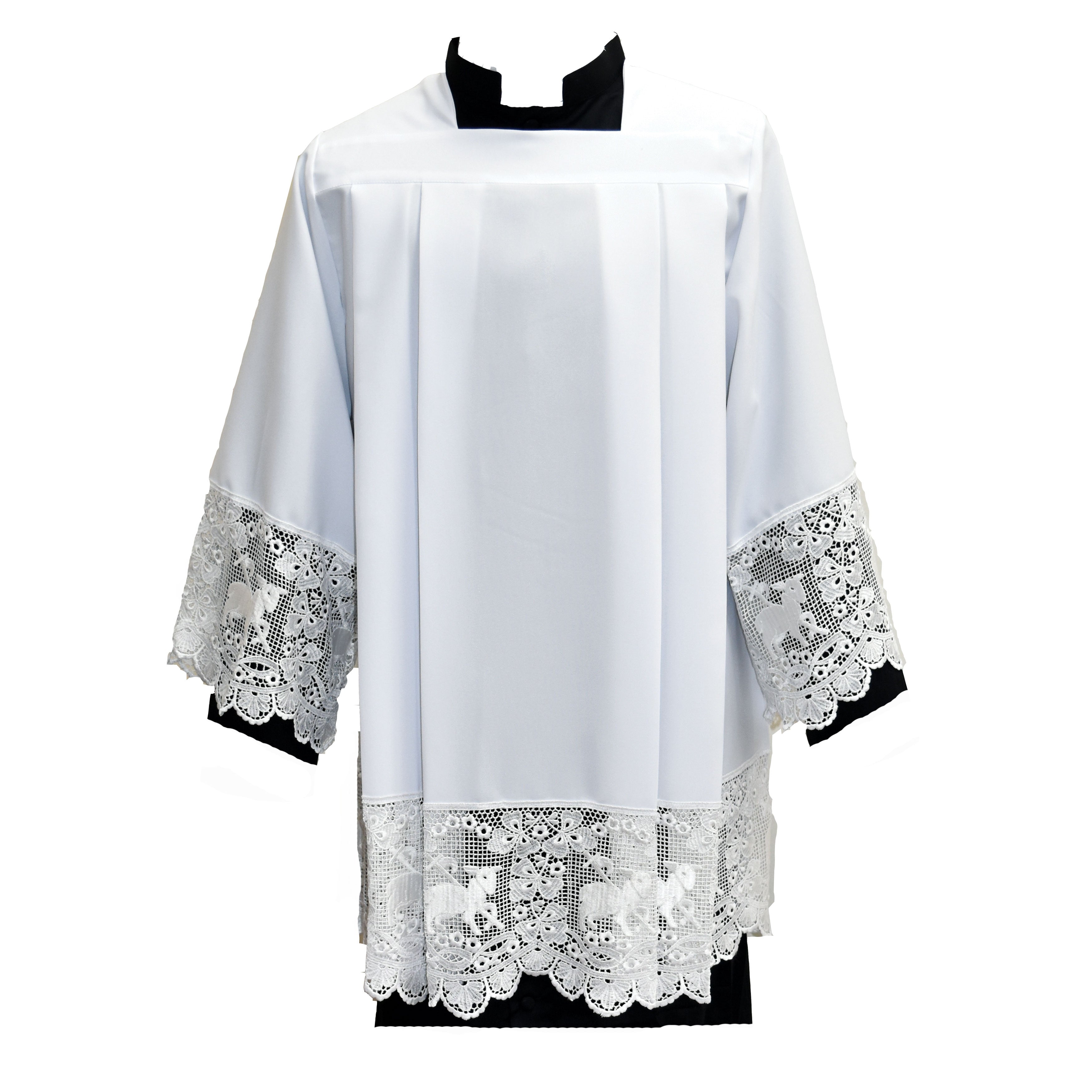 Square Neck Surplice with Lamb Lace