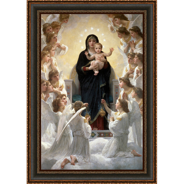 The Virgin with Angels Framed Art (14" x 21")