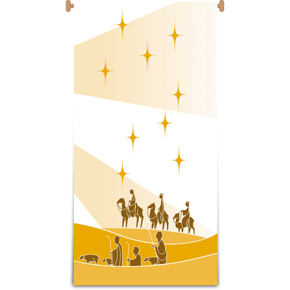 Church Banner | Wisemen - White-Gold | 2 x 4