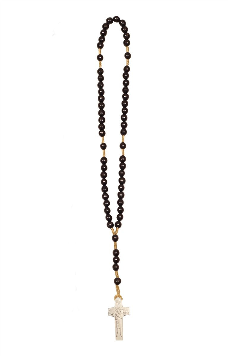 Wood Rosary with Pope Francis Cross