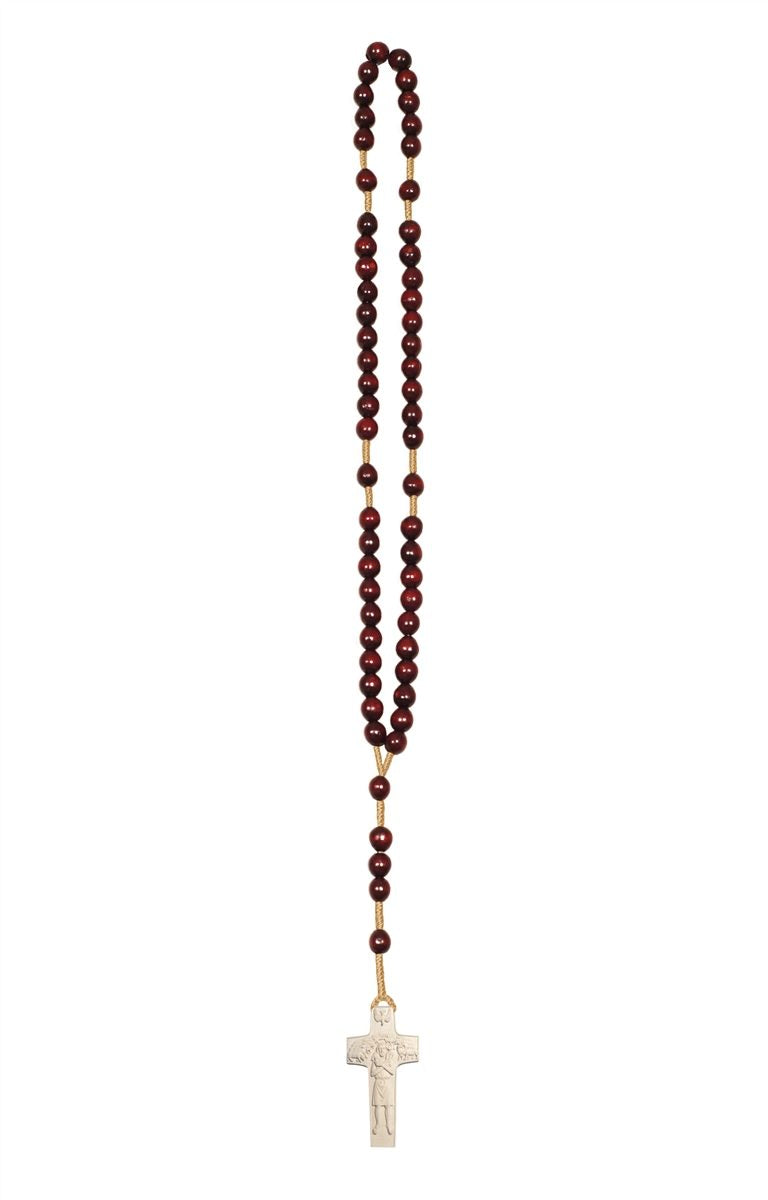 Wood Rosary with Pope Francis Cross