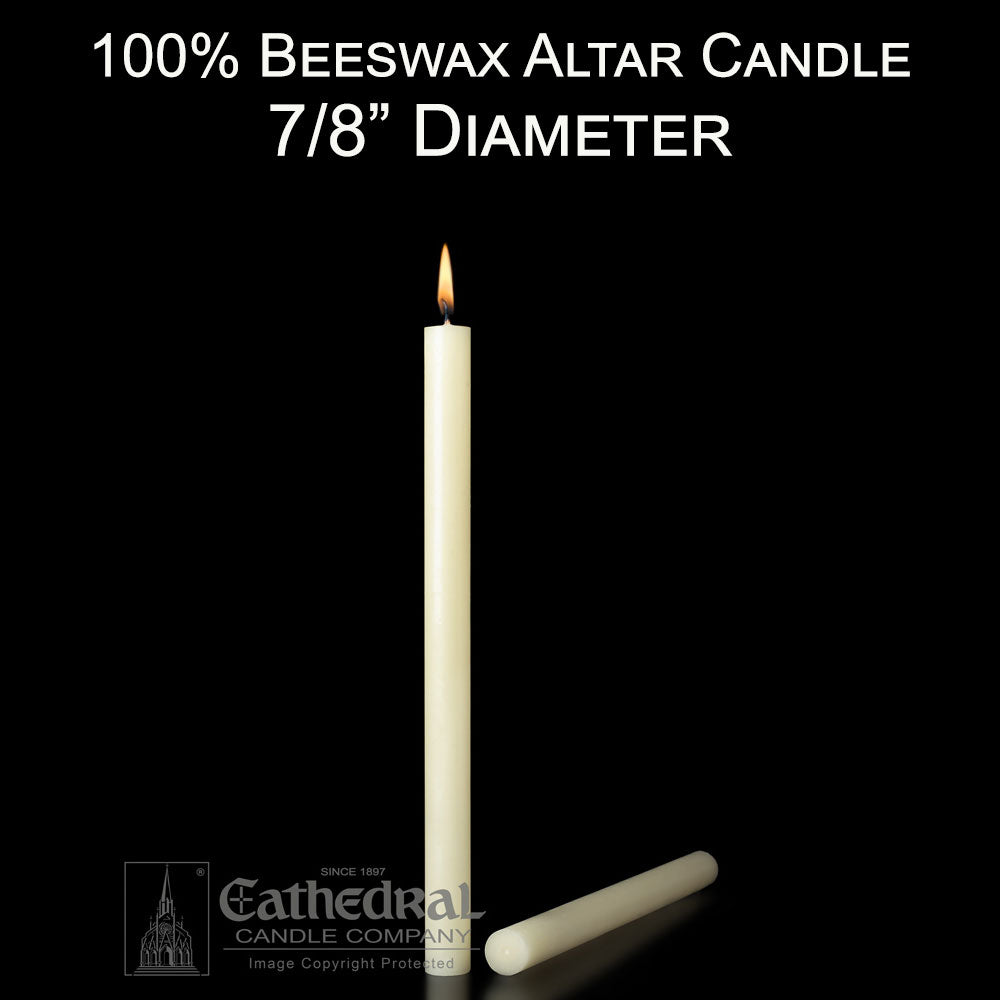 100% Beeswax Altar Candle | 7/8" Diameter