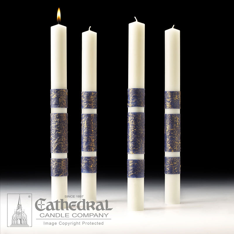 Artisan Wax Advent Candles | 4 Blue | 51% Beeswax