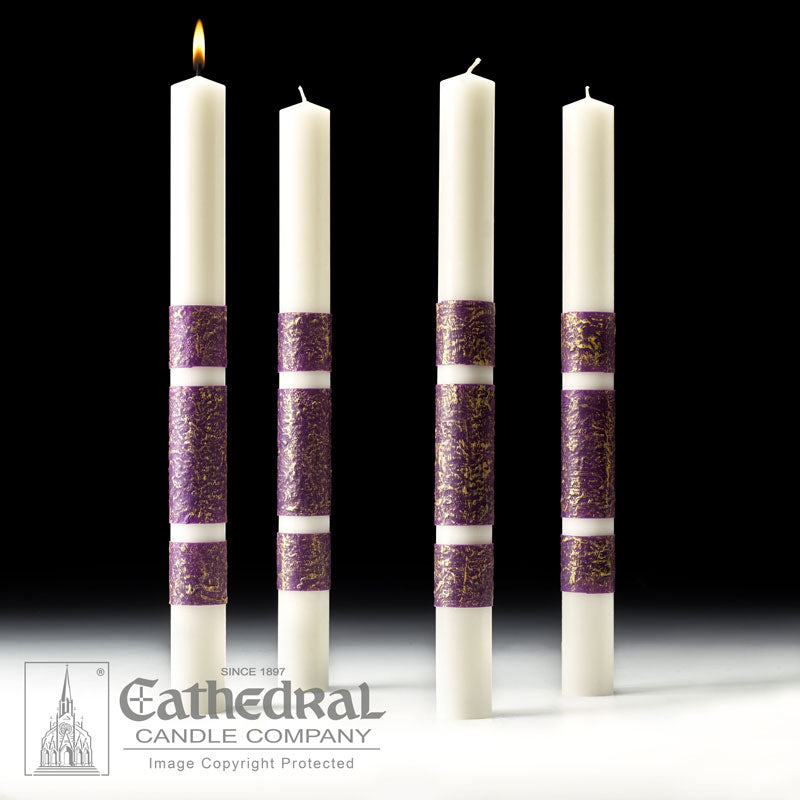 Artisan Wax Advent Candles | 4 Purple | 51% Beeswax