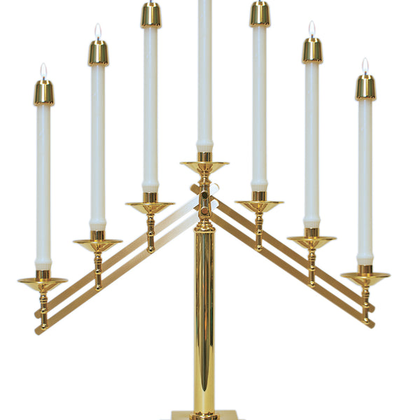 Altar Candelabra, Three Step Base, Brass