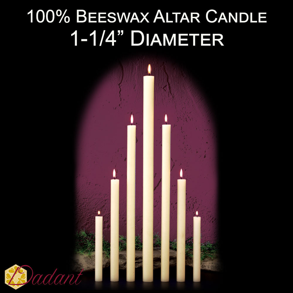 100% Beeswax Altar Candle | 1-1/4" Diameter