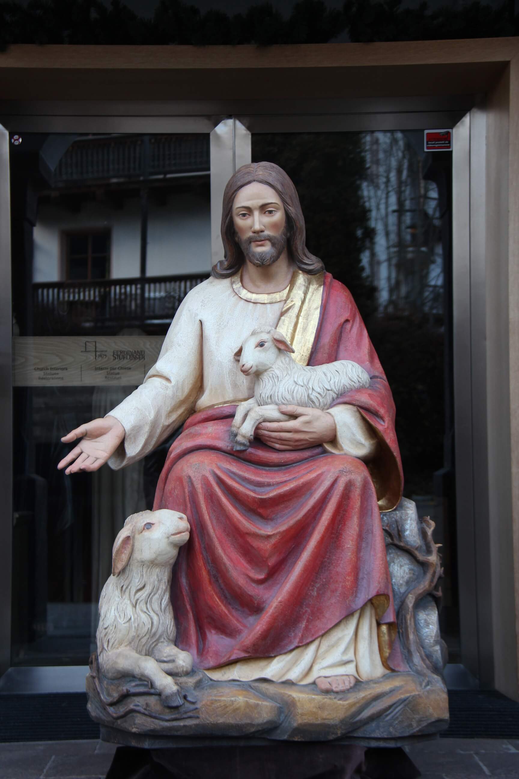 Jesus the Good Shepherd | Wood Carved Statue