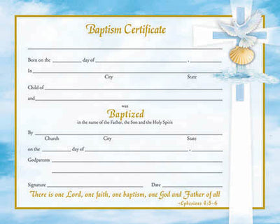 Baptism Certificate 