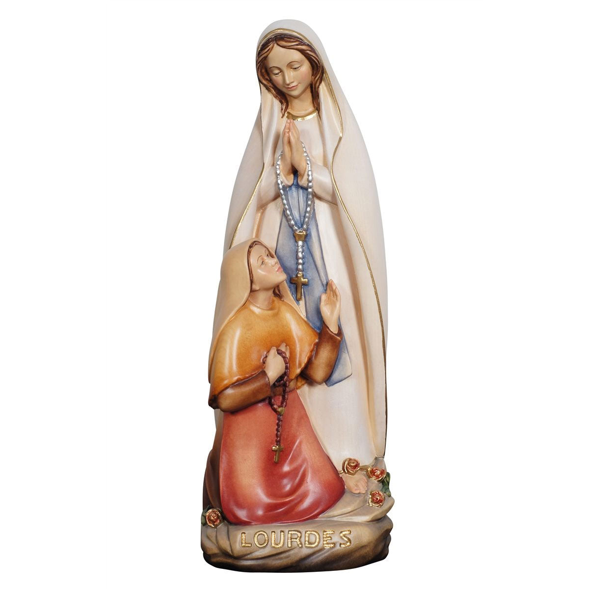 Our Lady of Lourdes with Bernadette | Wood Statue
