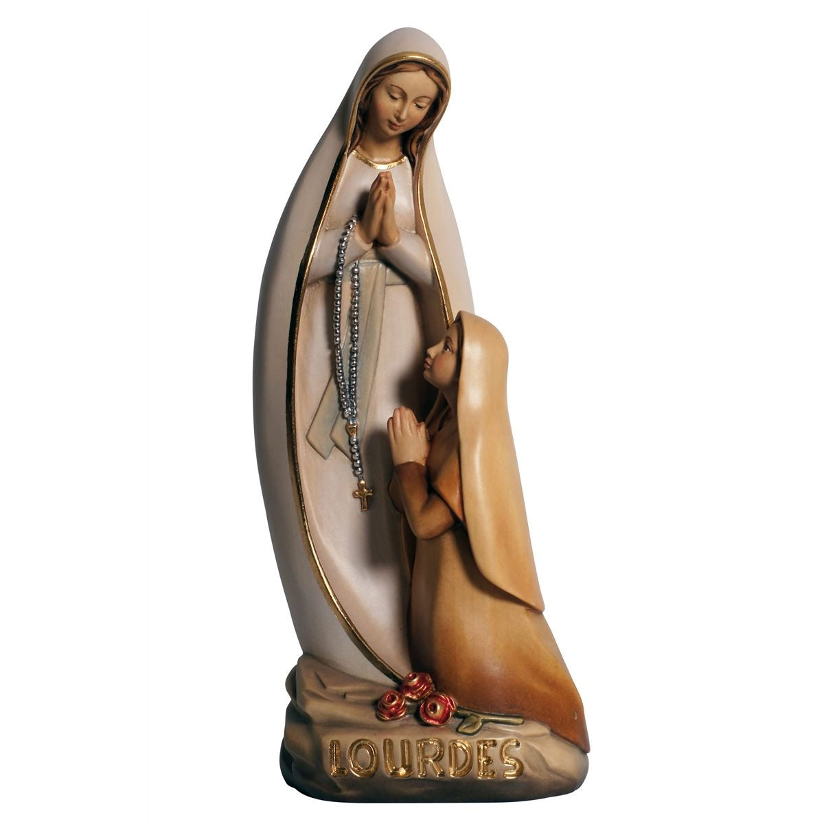 Our Lady of Lourdes with Bernadette | Wood Statue