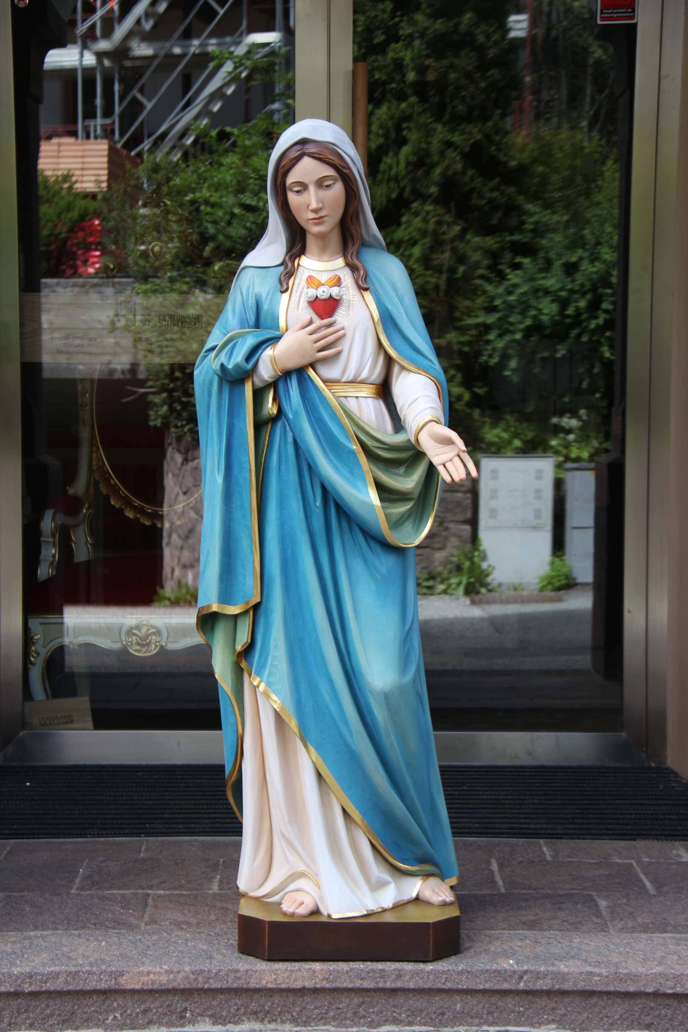 Sacred Heart of Mary | Wood Carved Statue
