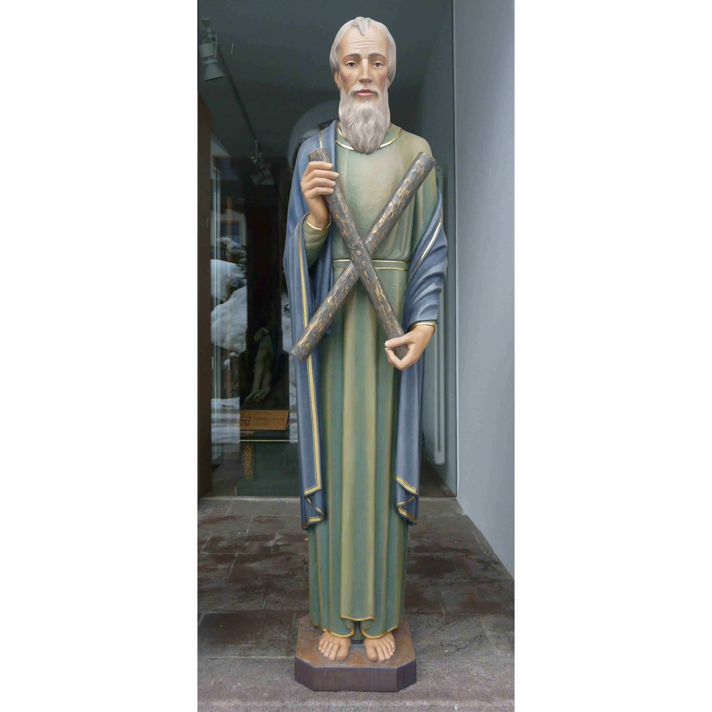 St Andrew The Apostle Wood Carved Statue St andrew the apostle wood carved statue