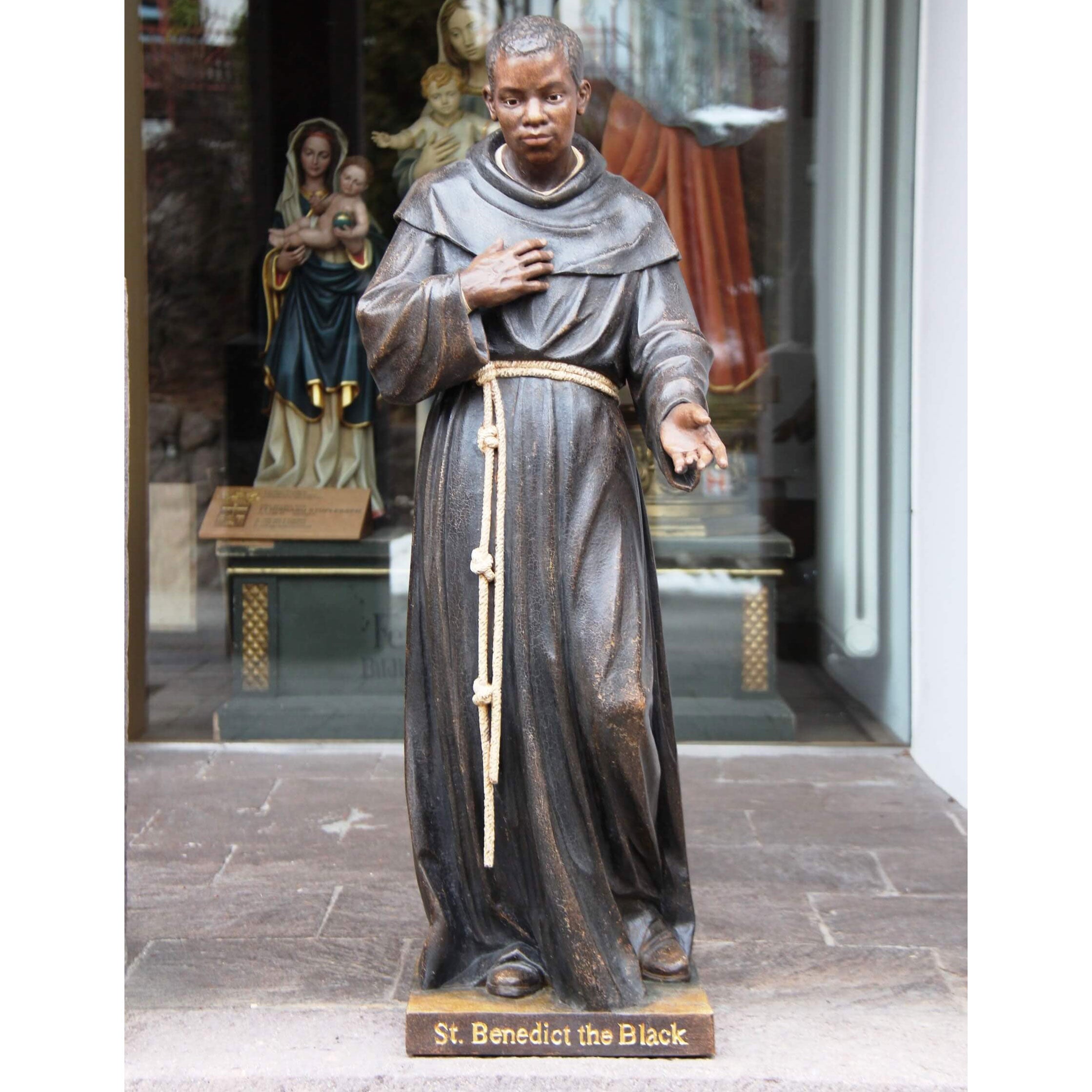 St Benedict the Moor | Wood Carved Statue