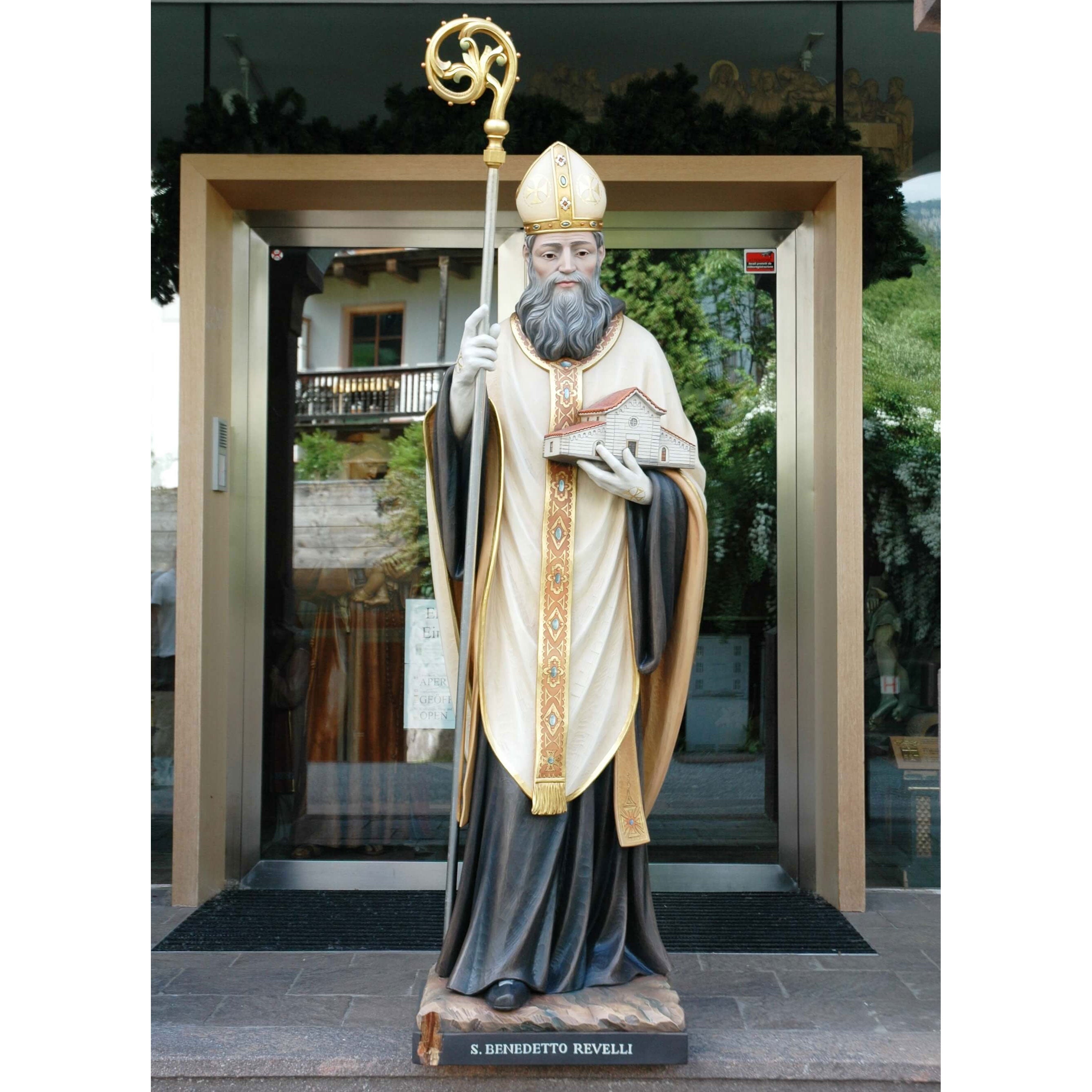 St Benedict of Norcia | Wood Carved Statue