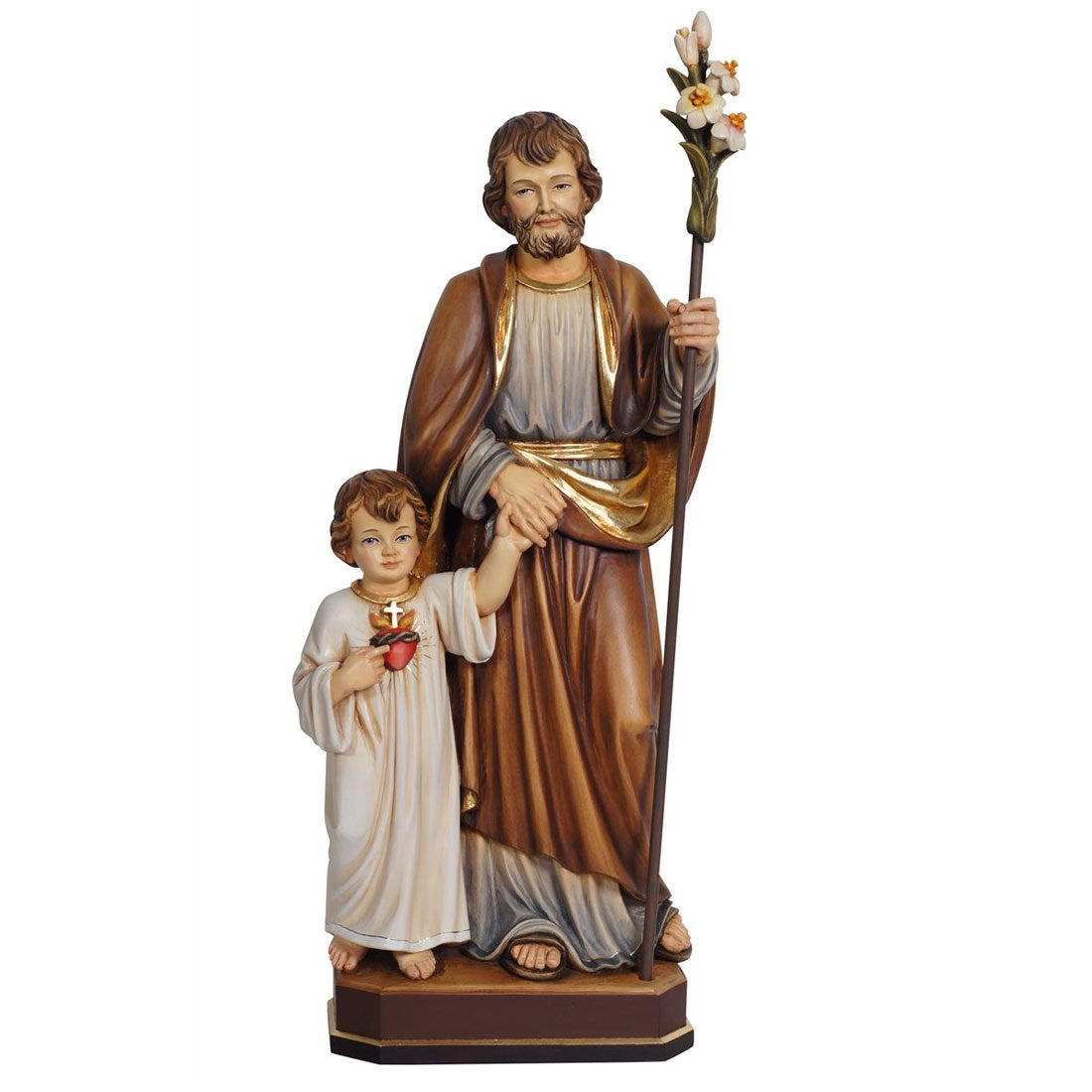 St Joseph with Boy Jesus | Wood Carved Statue