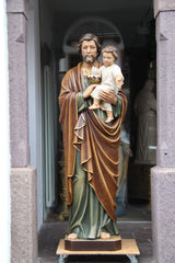 St Joseph with Child Jesus | Wood Carved Statue