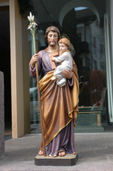 St Joseph with Child Jesus | Wood Carved Statue