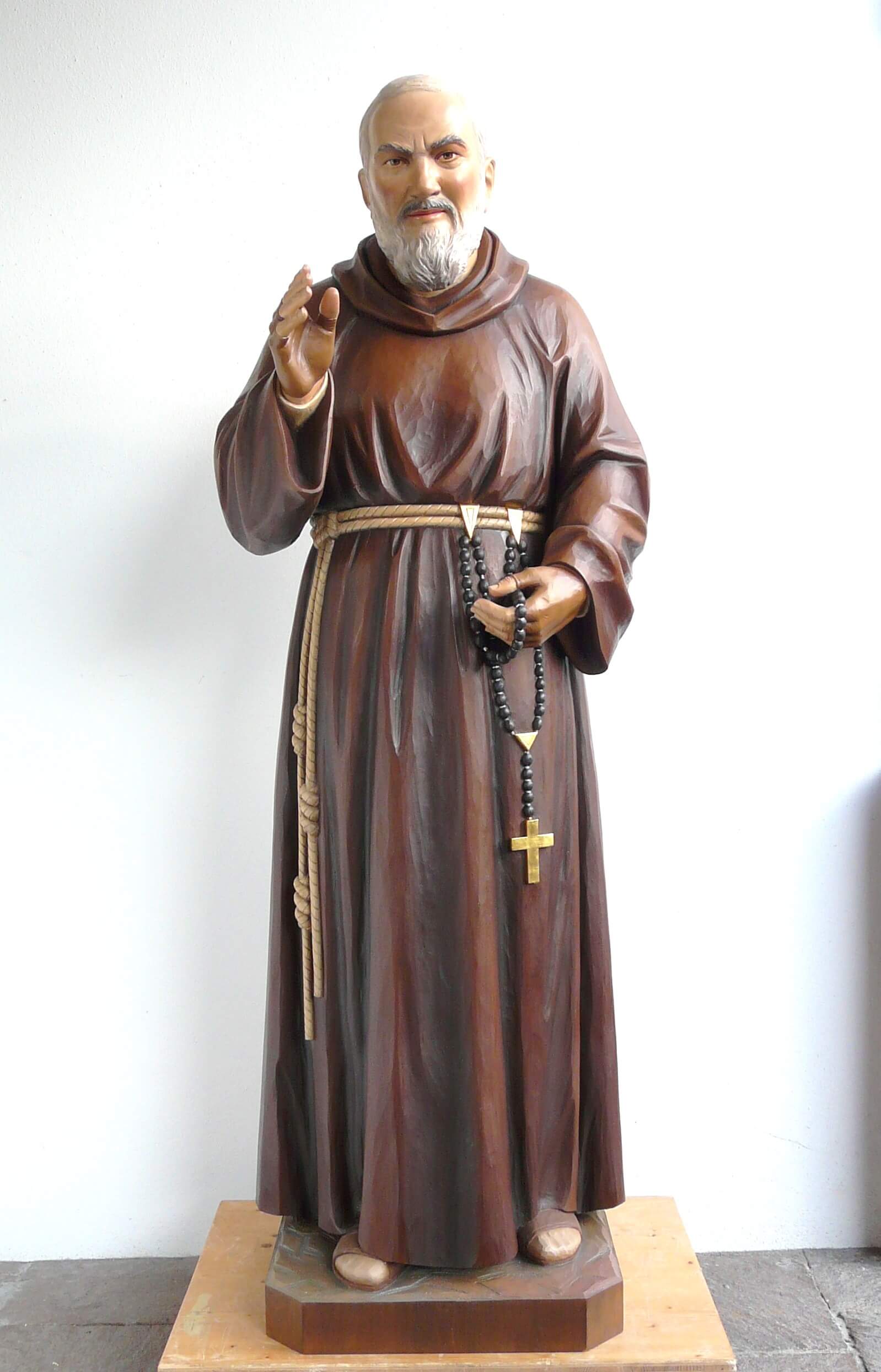St Padre Pio of Pietrelcina | Wood Carved Statue