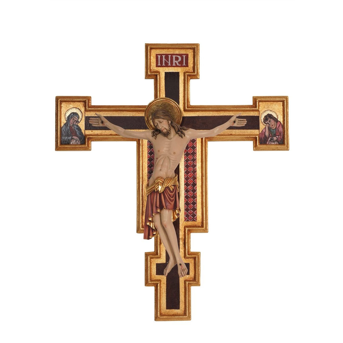 Wood Carved Cimabue San Damiano Crucifix