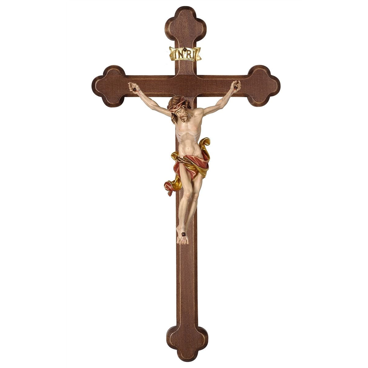 Wood Carved Crucifix | Leonardo | Dark Stain